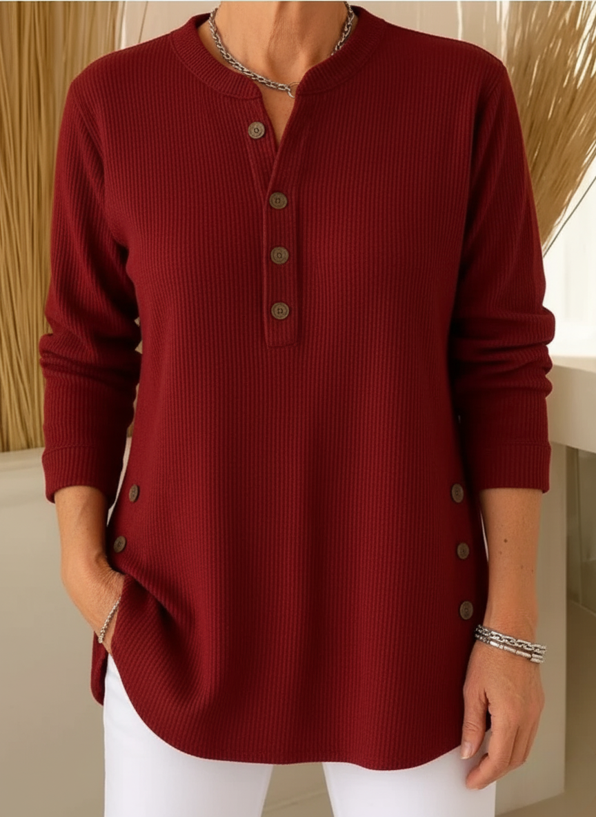 Elise™ – Plain Long-Sleeved Knit Sweater