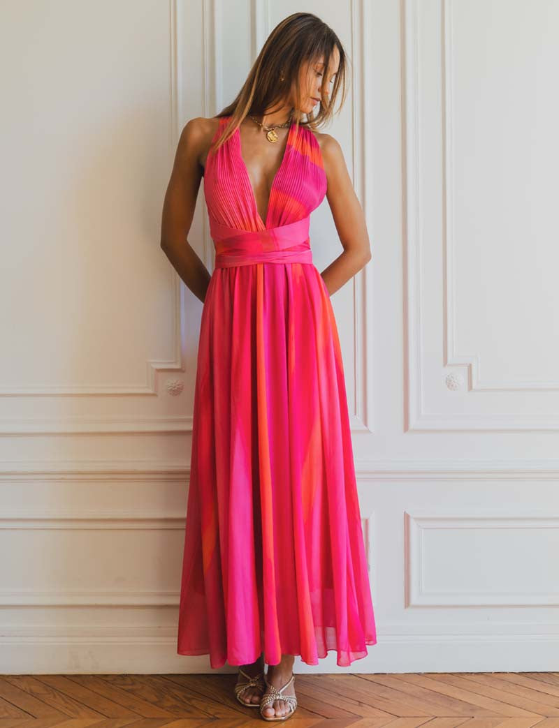Diara - Fuchsia Long Dress