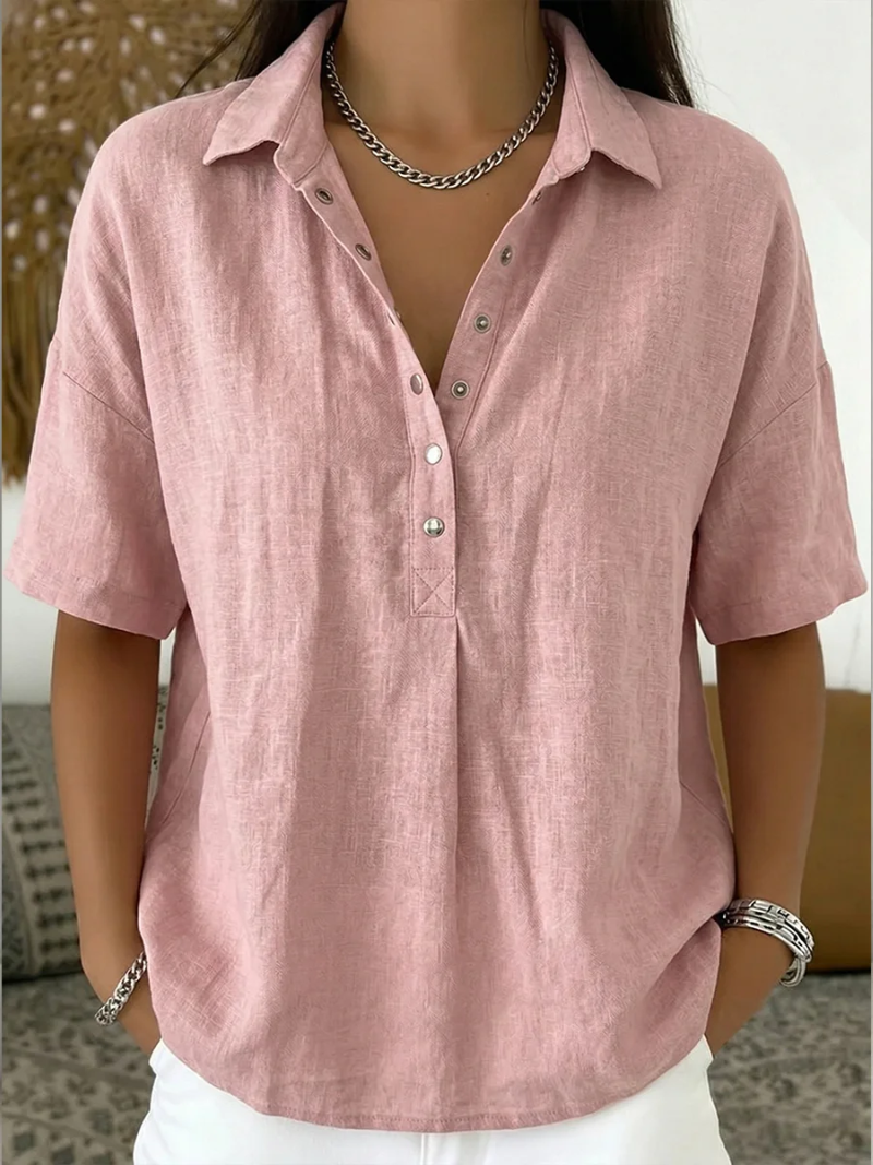Niamh - Blouse with collar and button detail (TEMPORARILY 1+1 FREE!)