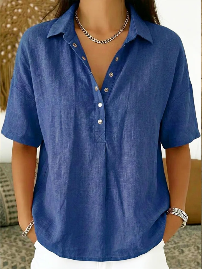 Niamh - Blouse with collar and button detail (TEMPORARILY 1+1 FREE!)