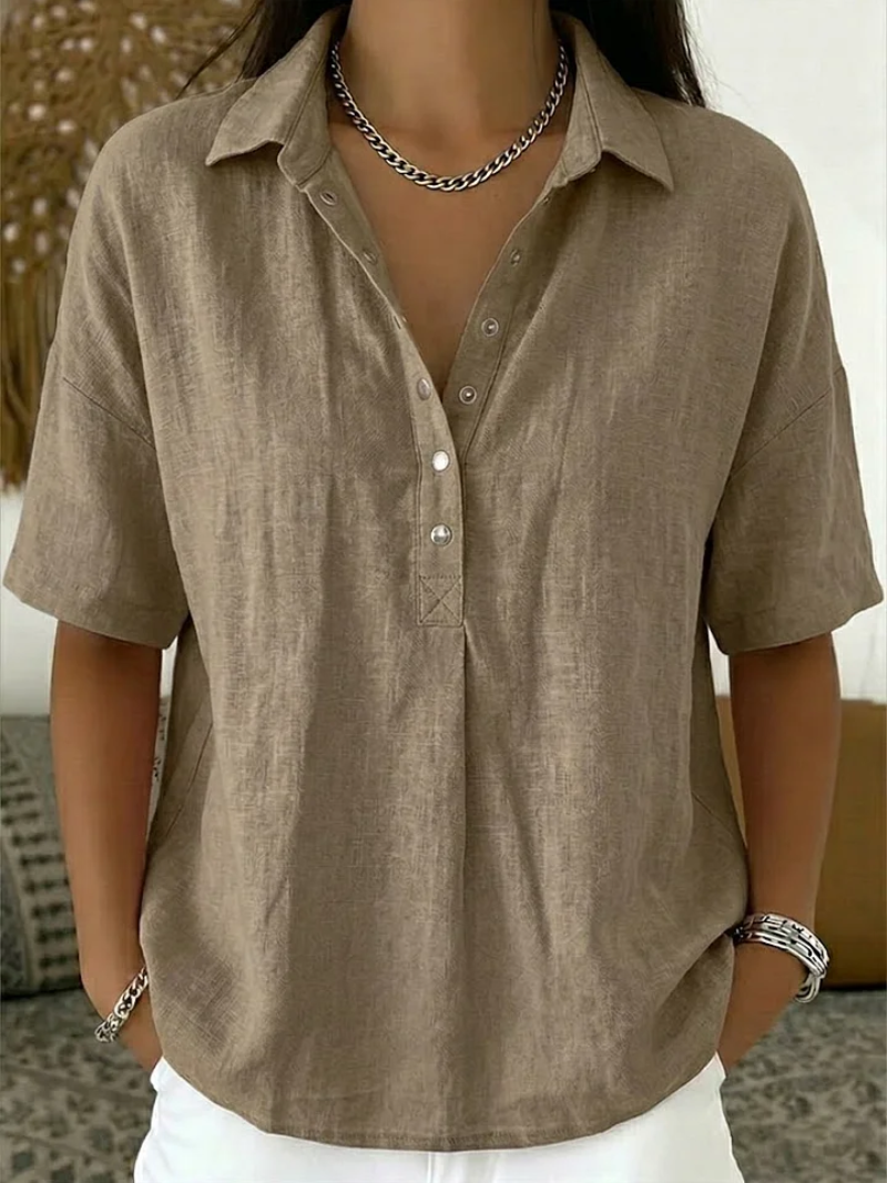 Niamh - Blouse with collar and button detail (TEMPORARILY 1+1 FREE!)