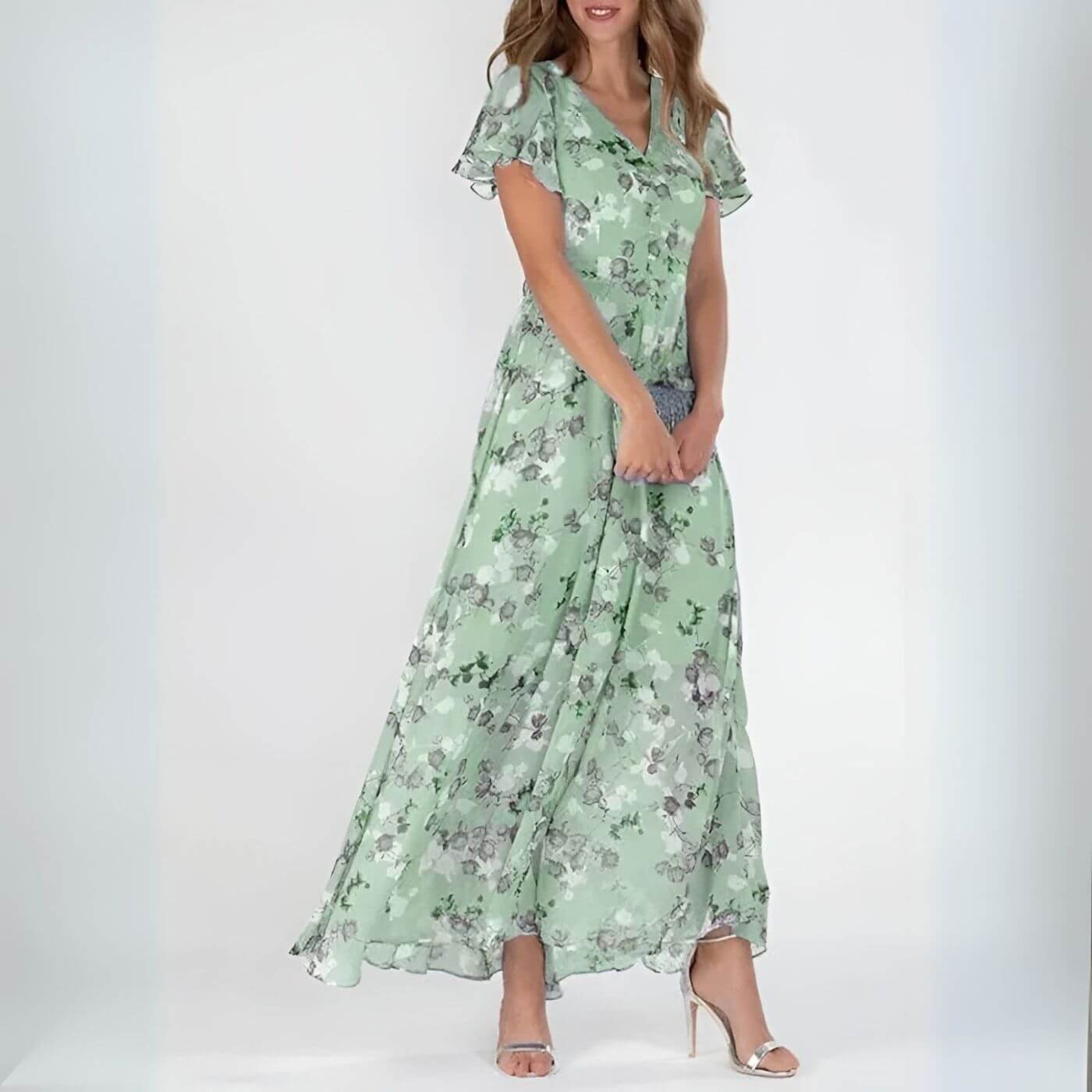 Regina - Floral V-Neck Maxi Dress for Summer