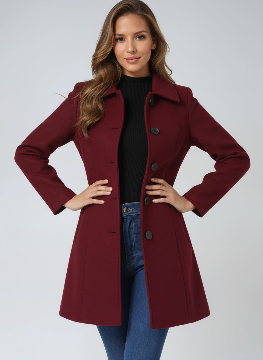 Jenny - Single Breasted Winter Trench Coat
