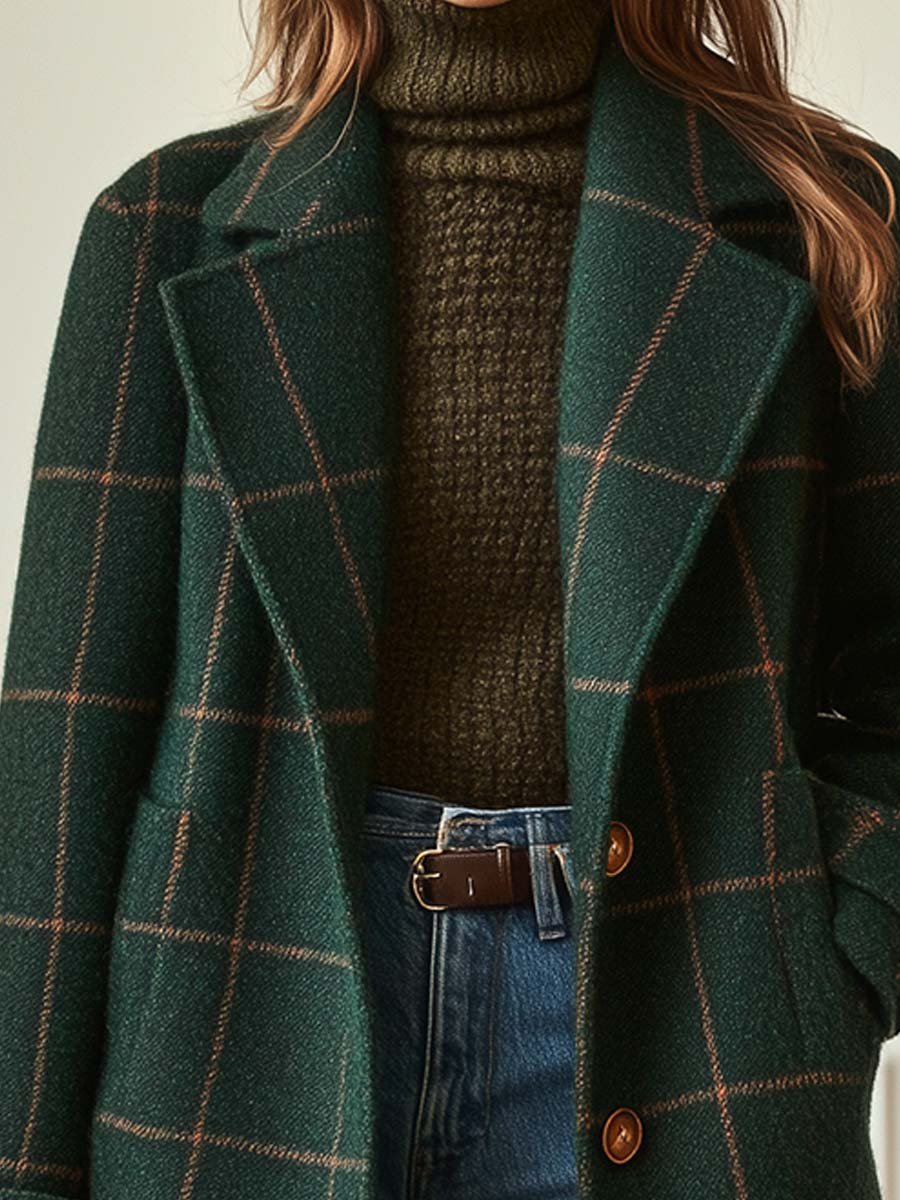 Vanessa | Elegant Checked Wool Coat