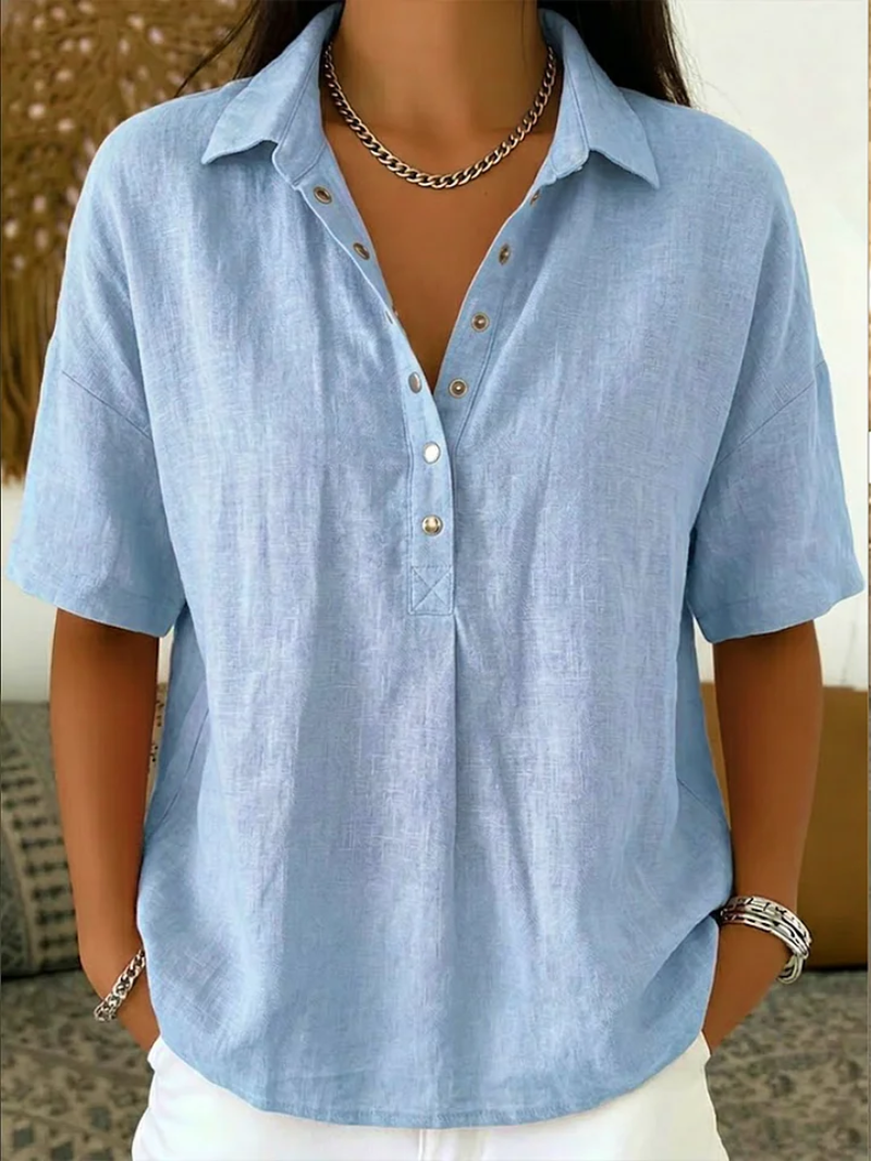 Niamh - Blouse with collar and button detail (TEMPORARILY 1+1 FREE!)