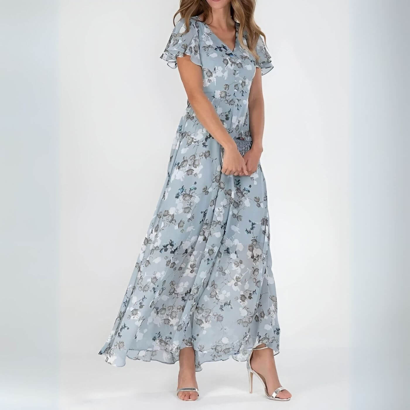 Regina - Floral V-Neck Maxi Dress for Summer