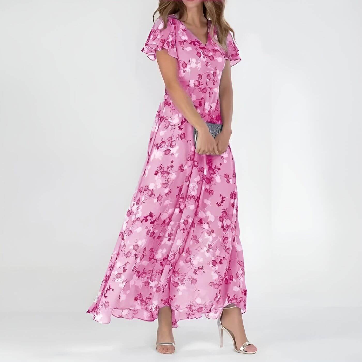 Regina - Floral V-Neck Maxi Dress for Summer
